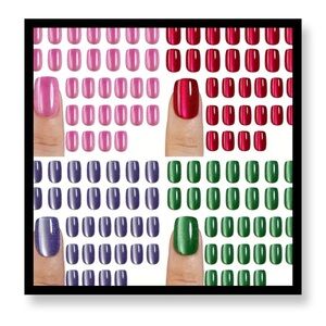 (New in package)Bundle of 4 Pk 30 PC Colorful Press on Nails Set